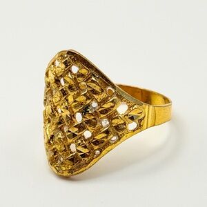 Vintage 10K Solid Gold Geometric Ring – 2.34g - Size 9 | Unisex